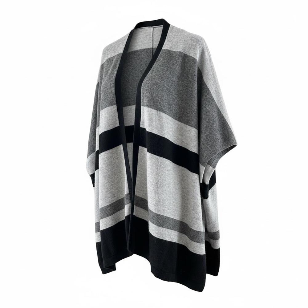 PLY Cashmere Draped Poncho Wrap 100% Cashmere Oversized Soft Luxury S/M